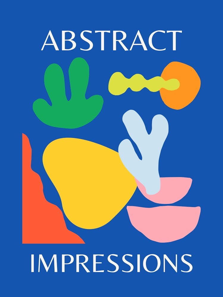 Abstract Impressions Poster 2 Blue