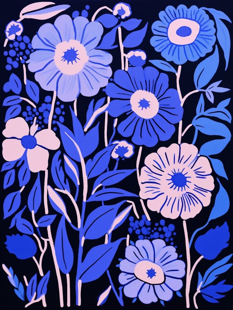 Blue Flower Illustration Asters 5
