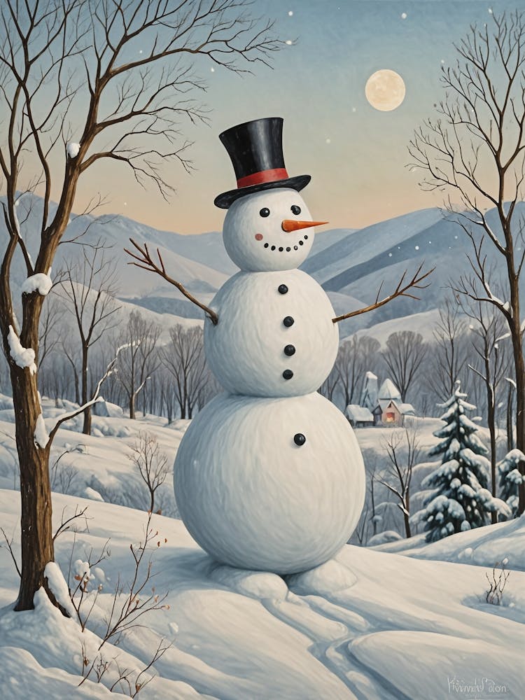 Snowman In The Woods no1