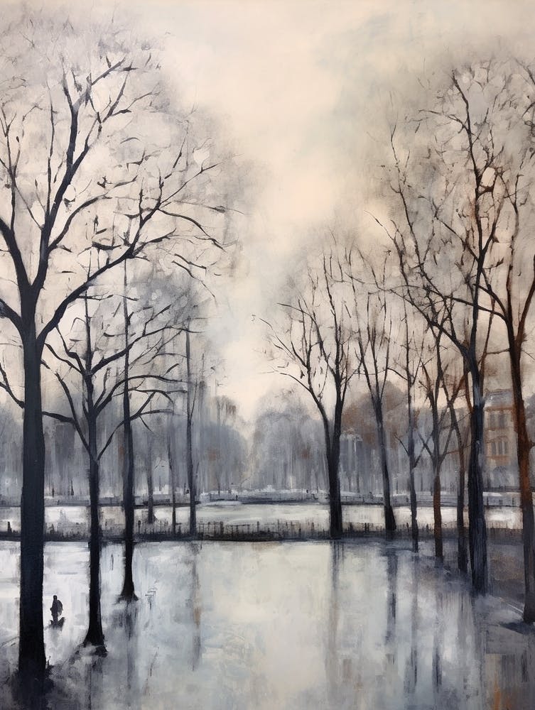 Winter Stadtpark Gemälde Vondelpark Amsterdam 1