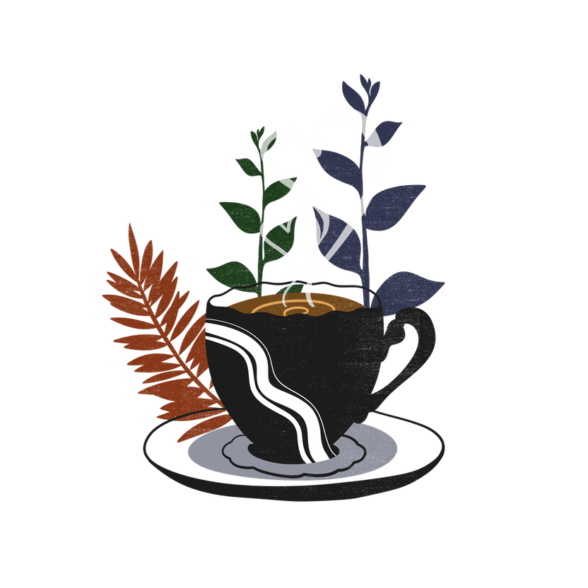 Coffee Cup With Leaves 7