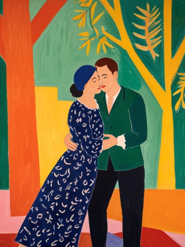 Couple s'embrassant