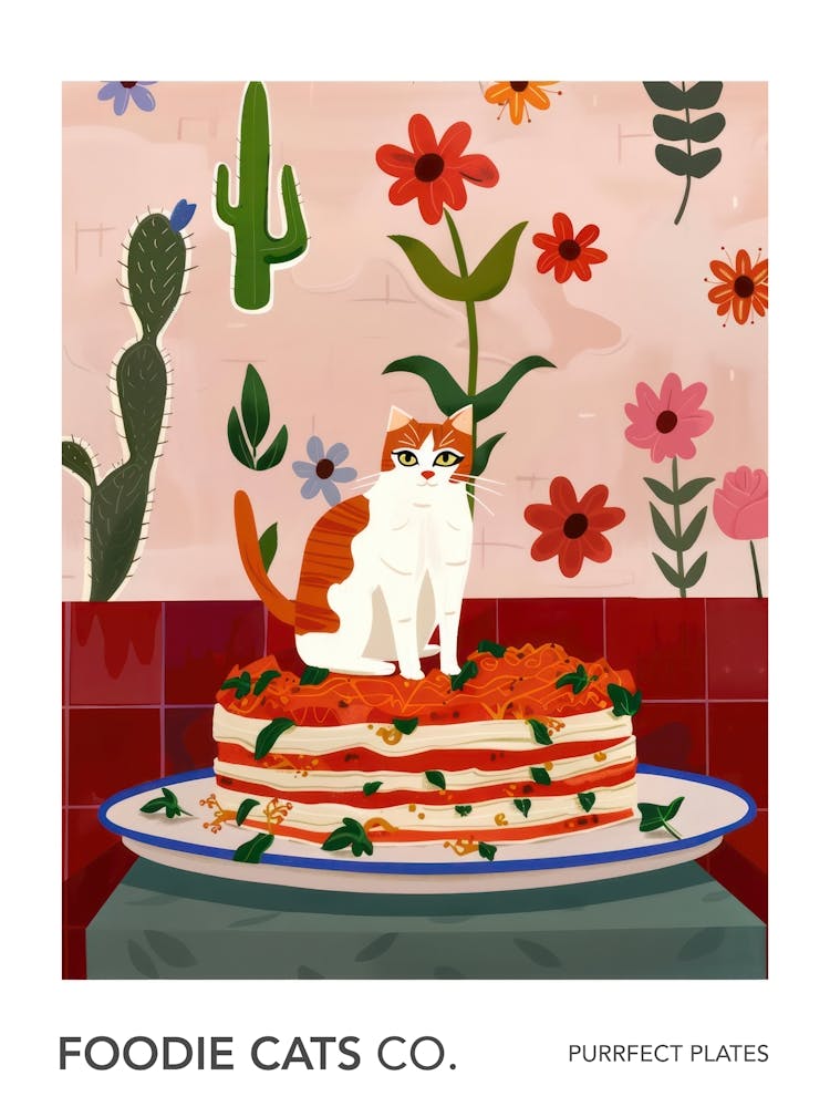 Foodie Cats Co Katze und Lasagne 2