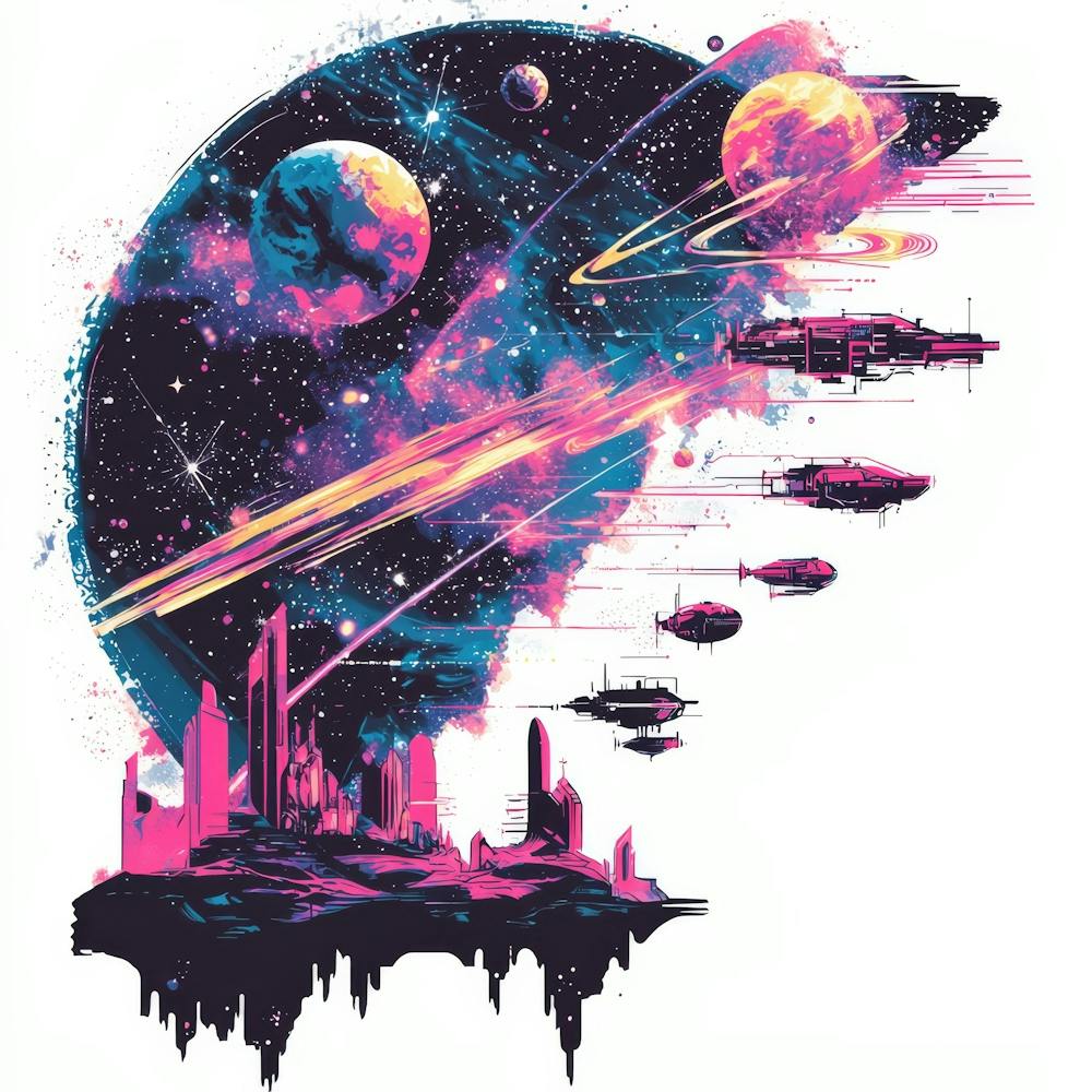 Space City.Generated AI. Wall 4