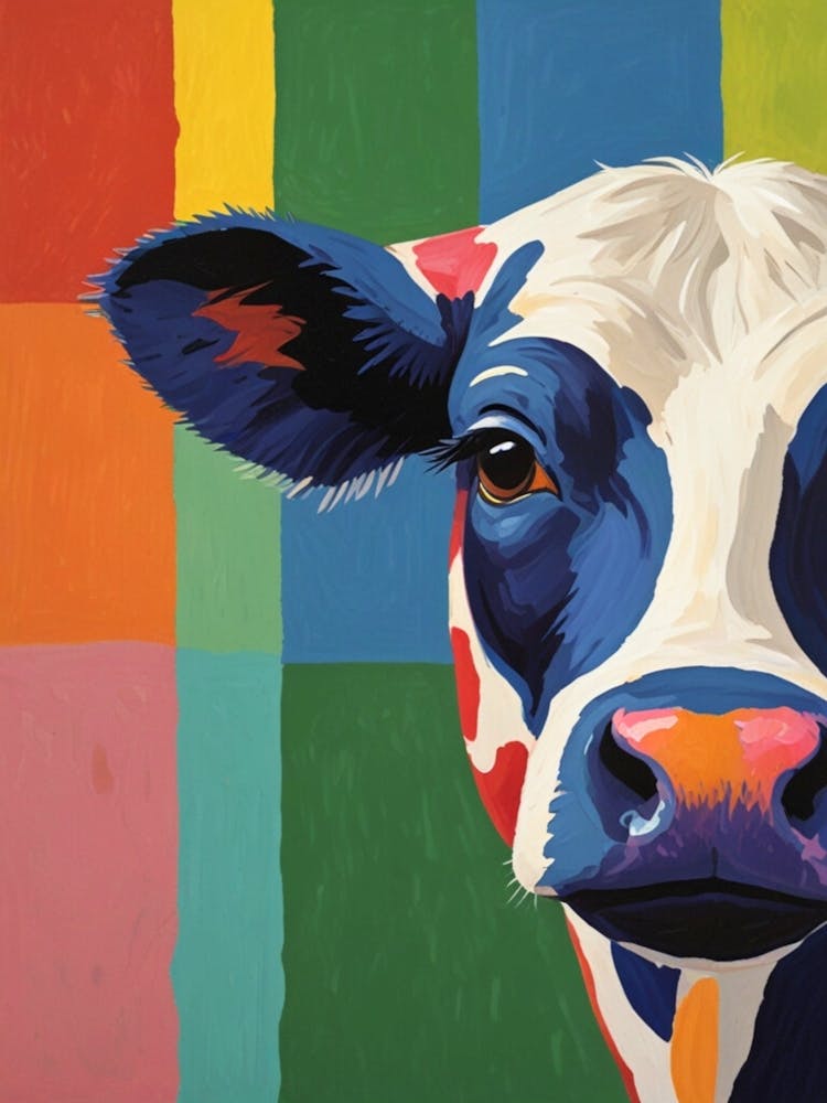 Cow On A Colorful Background
