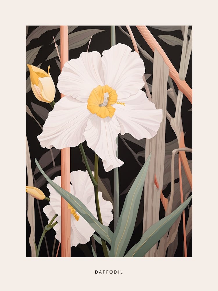 Flower Illustration Daffodil 3 Poster