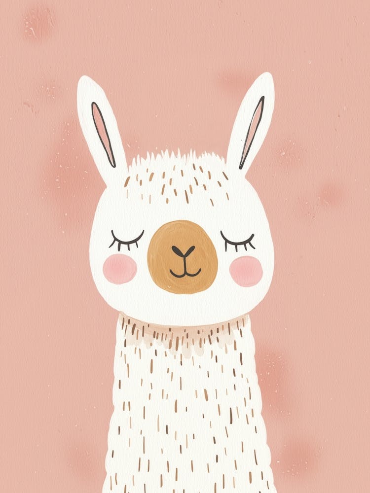 Cute Alpaca, Nursery Wall Art for Kids