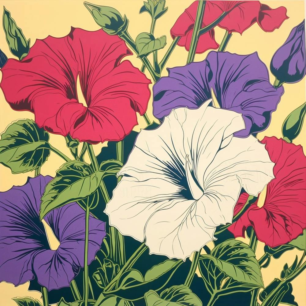 Morning Glory 3 Pop Art Illustration Square