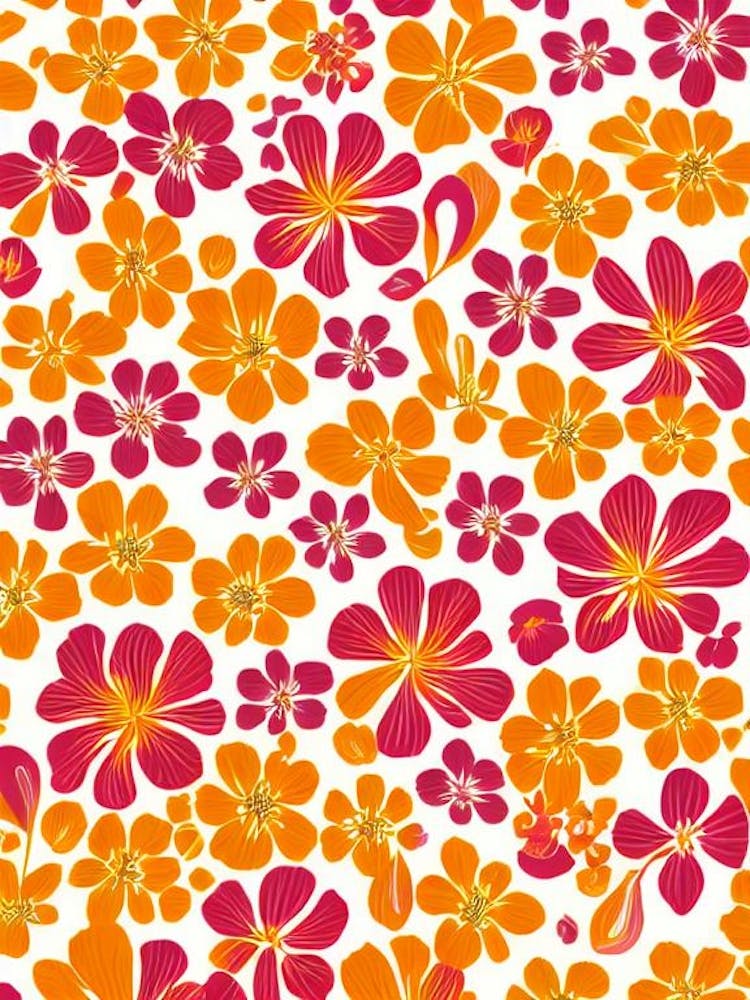 Crocus Floral Print Retro Pattern 2 Flower