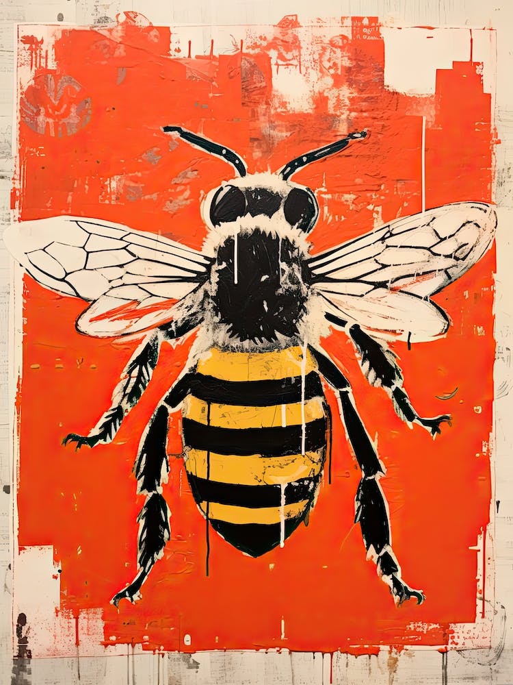 Abeille, Gravure sur bois d'animal 1