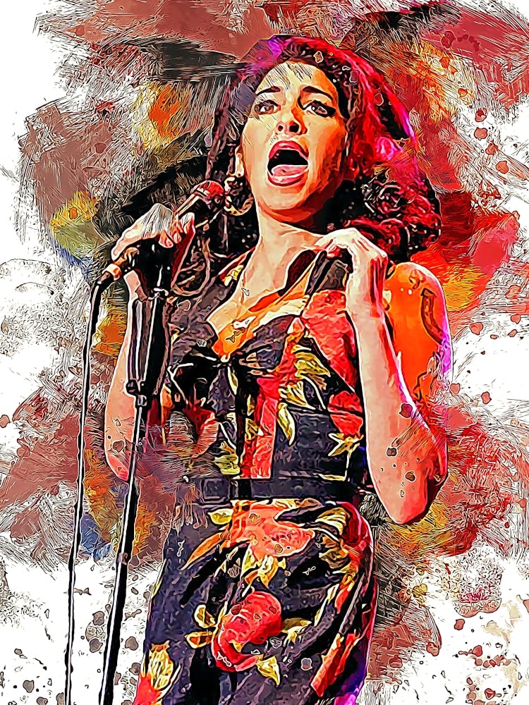 Amy Winehouse Wischtechnik-Kunst