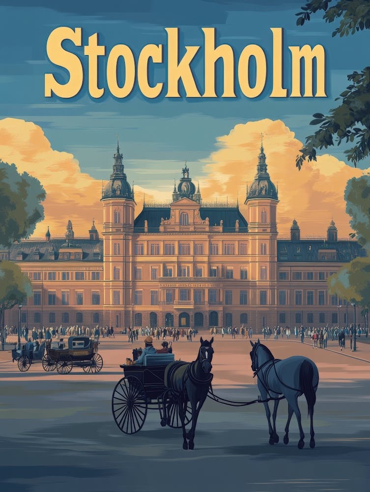 Aihrgdesign Une Affiche De Voyage Classique Des Années 1960 Pour Stockholm 4