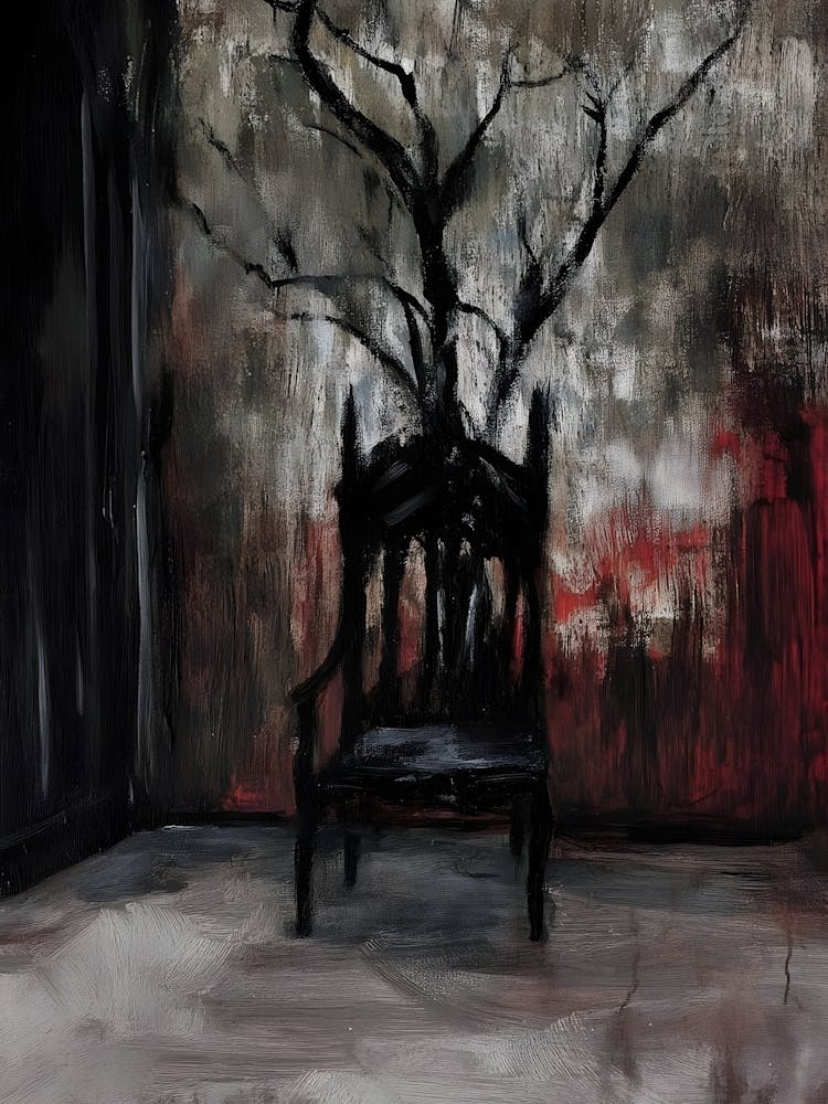 Chaise Gothique Sombre Dans le Noir