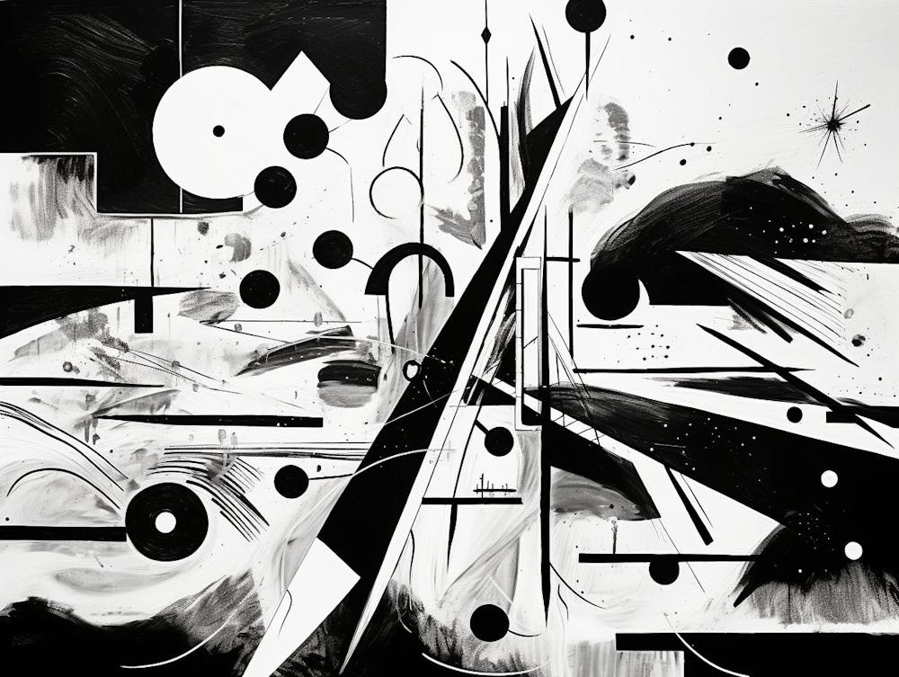 Metaphysical Exploration Abstract Black And White 5