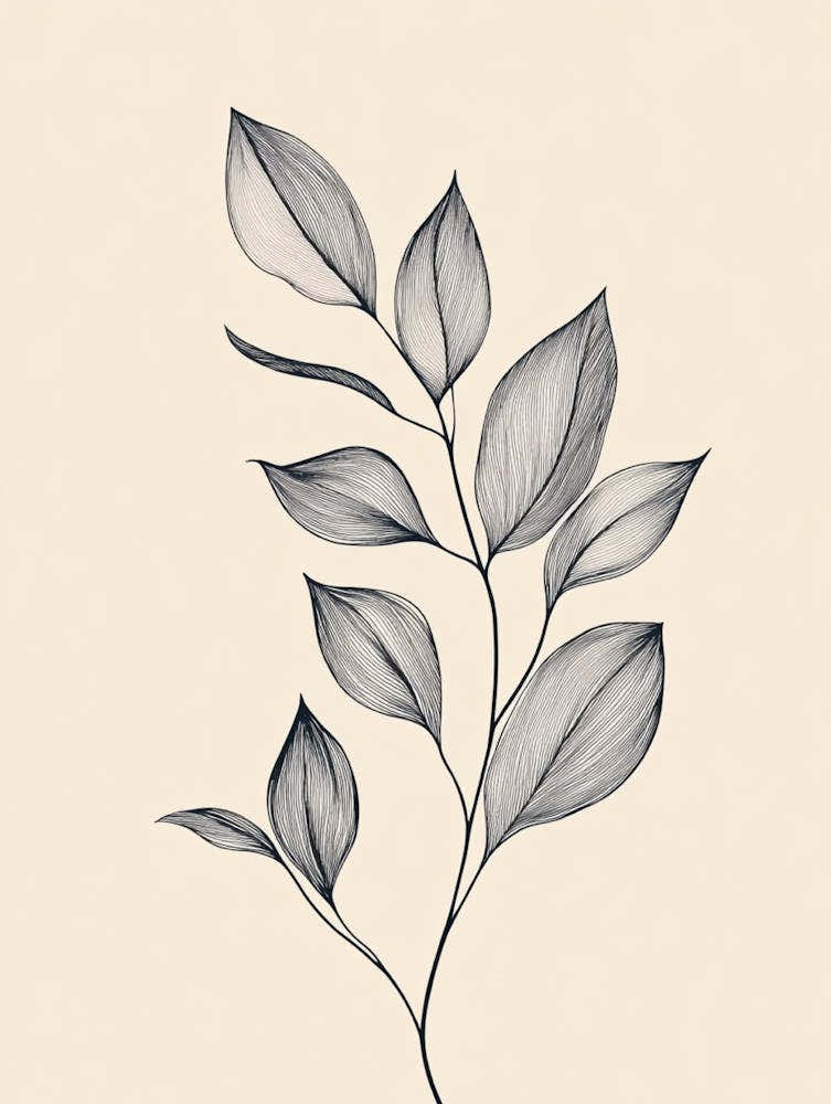 Leaf In Black And White