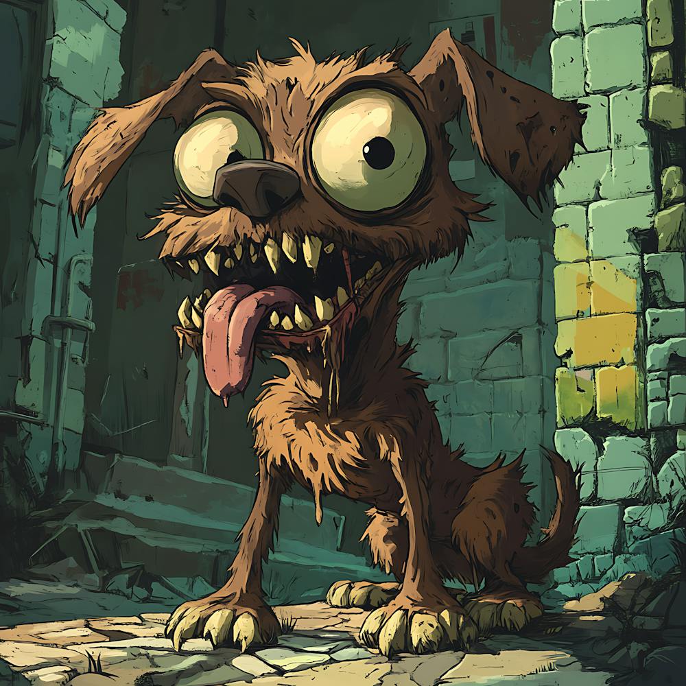 Vintage 80s Nightmarish Dog 11