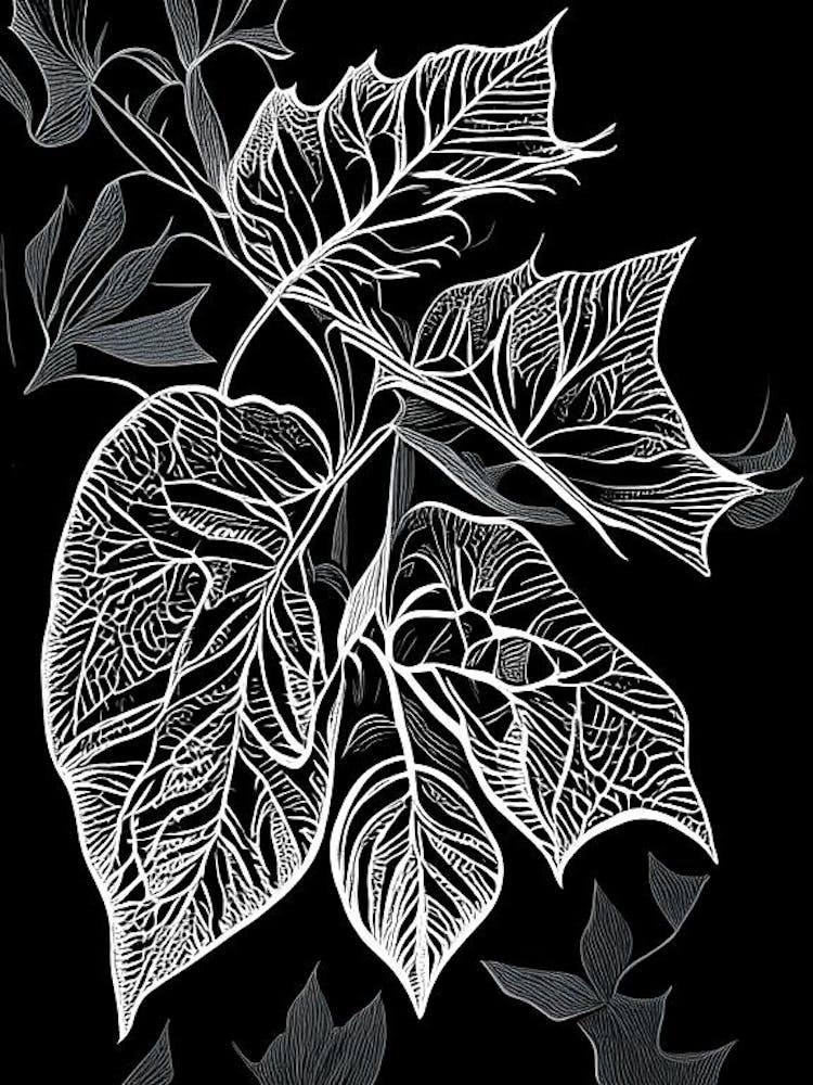 Schisandra Leaf Linocut