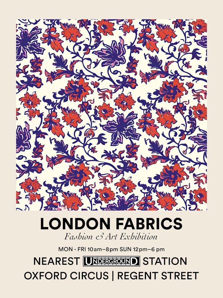 Poster Tulip Tide London Fabrics Floral Pattern 4