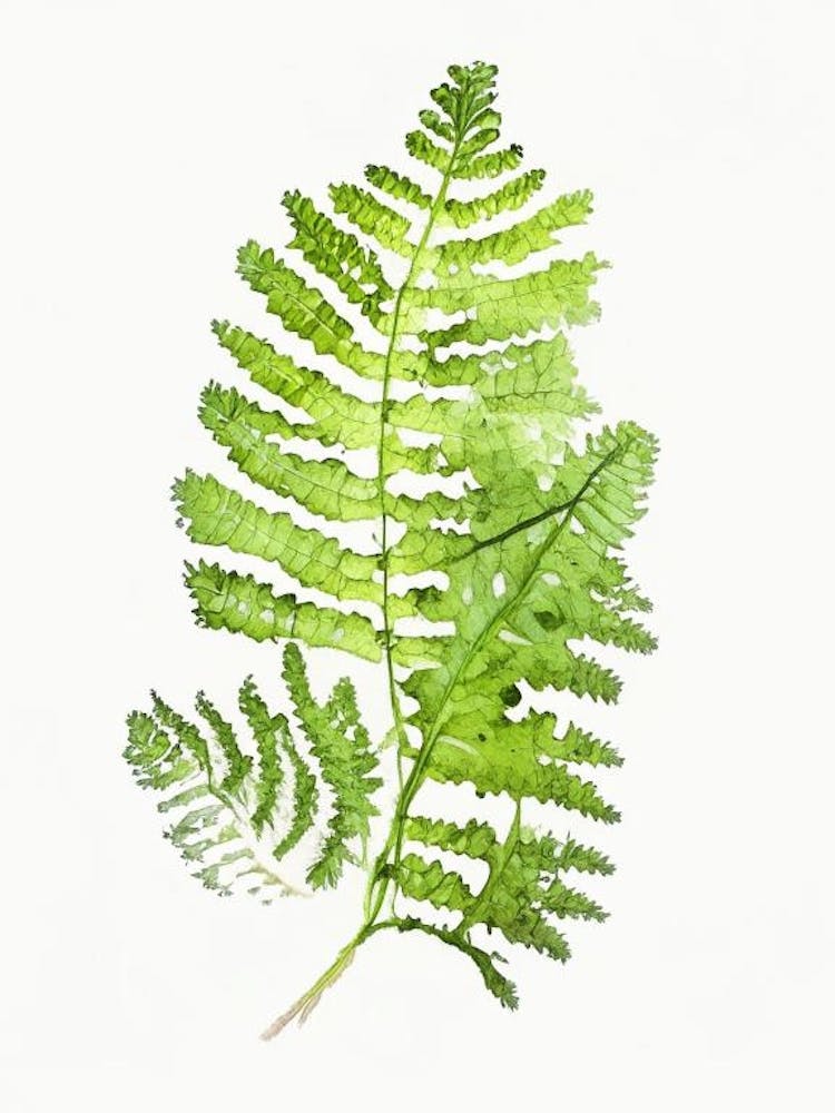 Maidenhair Spleenwort Wildflower Watercolour