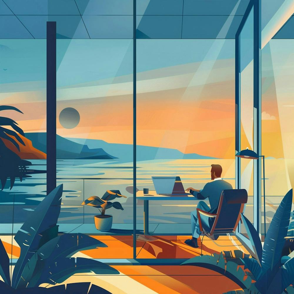 Illustration Of A Man At Work