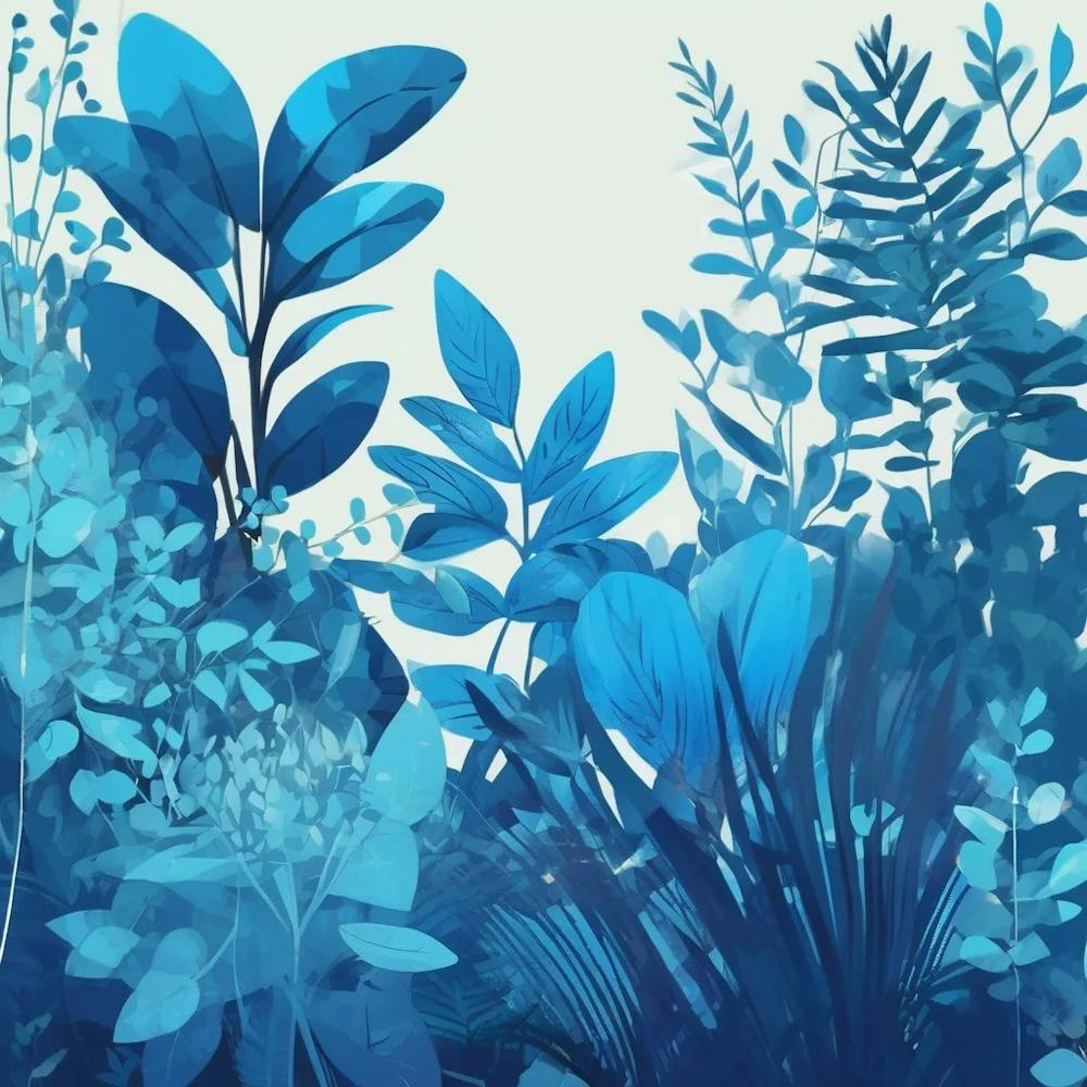 wildflower blue garden plant print 8