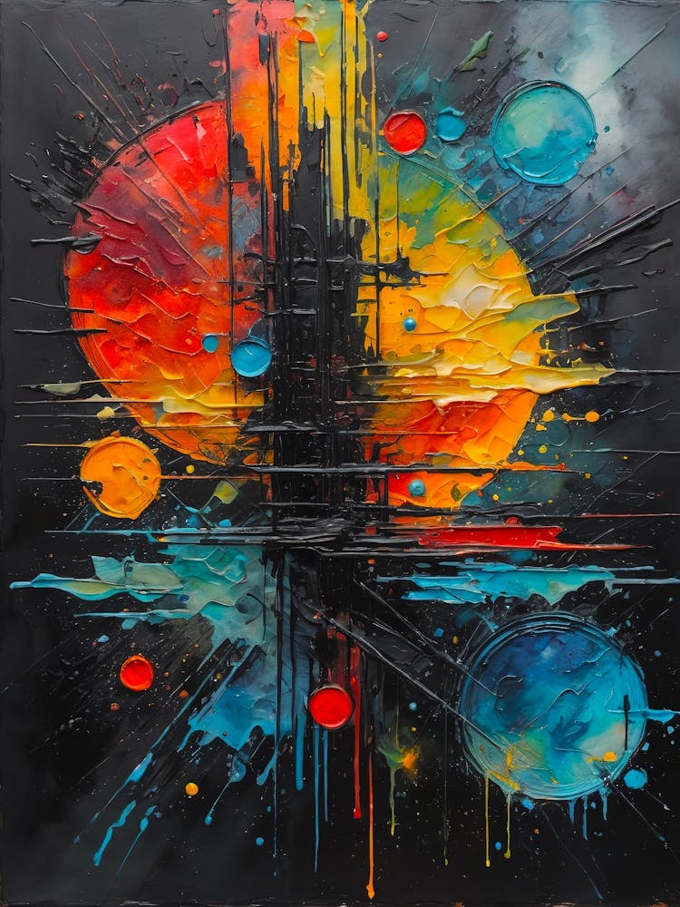 Peinture Abstraite - Couleurs Vives