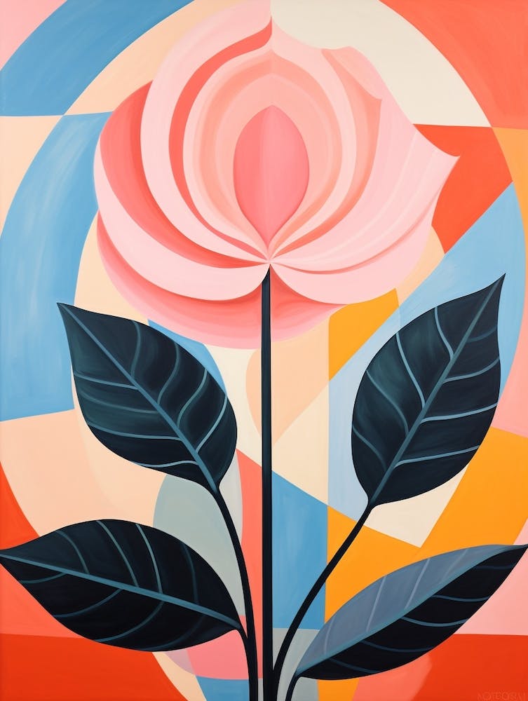 Rose 10 Hilma Af Klint Inspired Pastel Flower Painting