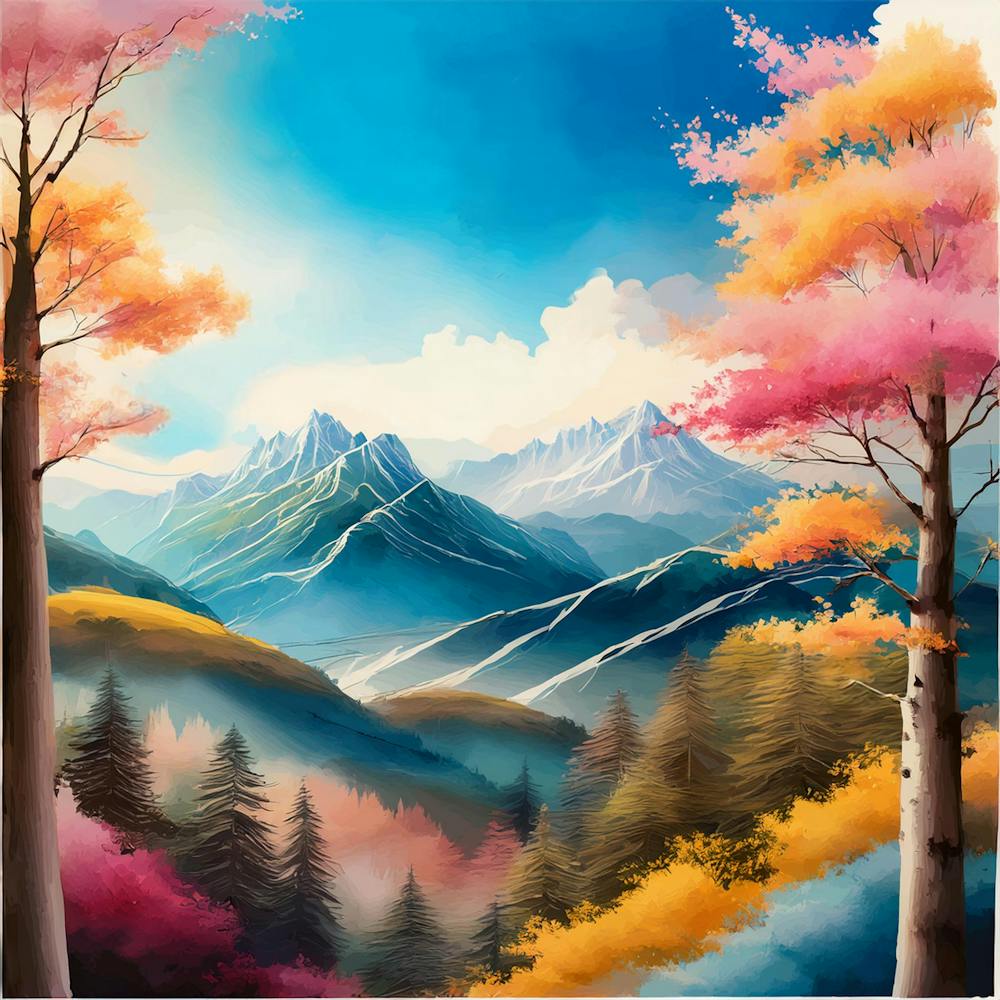 Arbres d'Automne Dans les Montagnes
