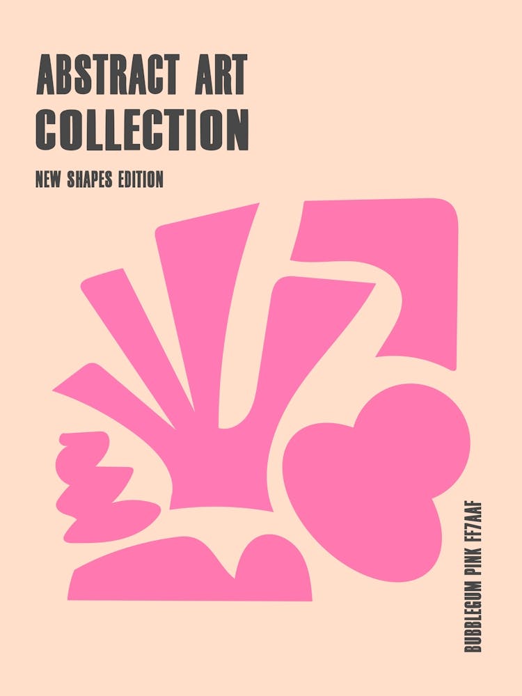 Abstract New Shapes Bubblegum Pink