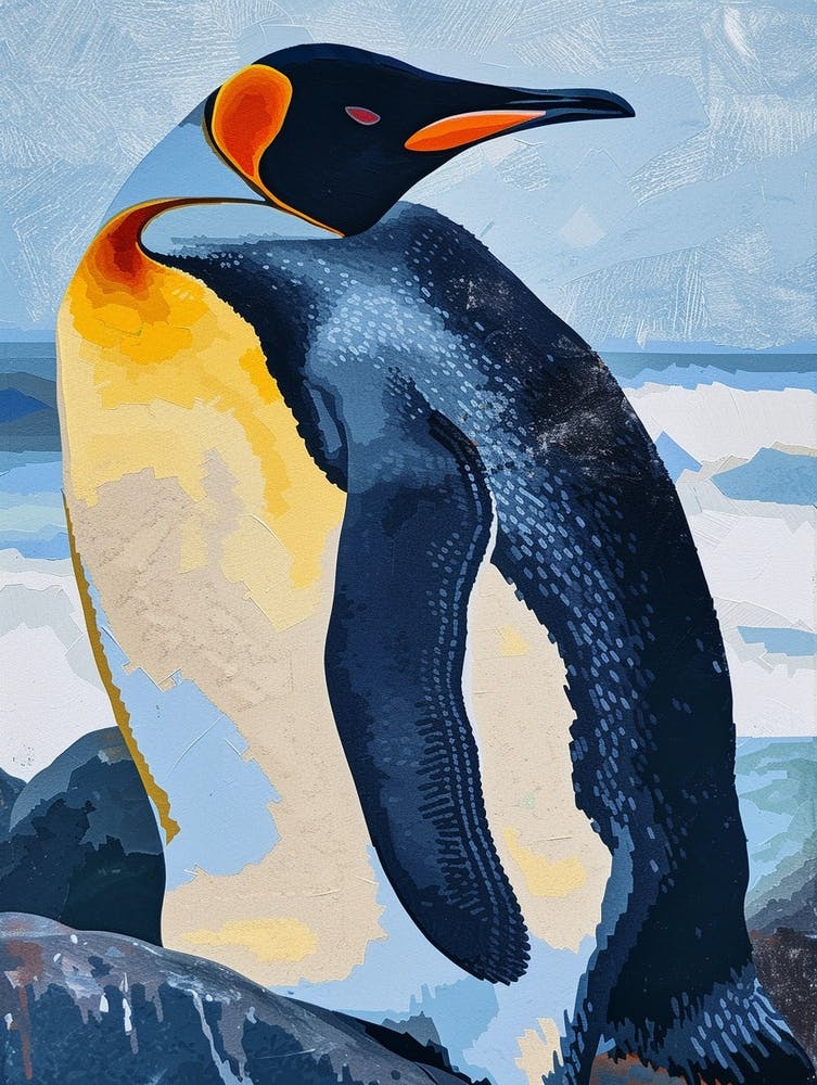 King Penguin Bartolom Island Colour Block Painting 2