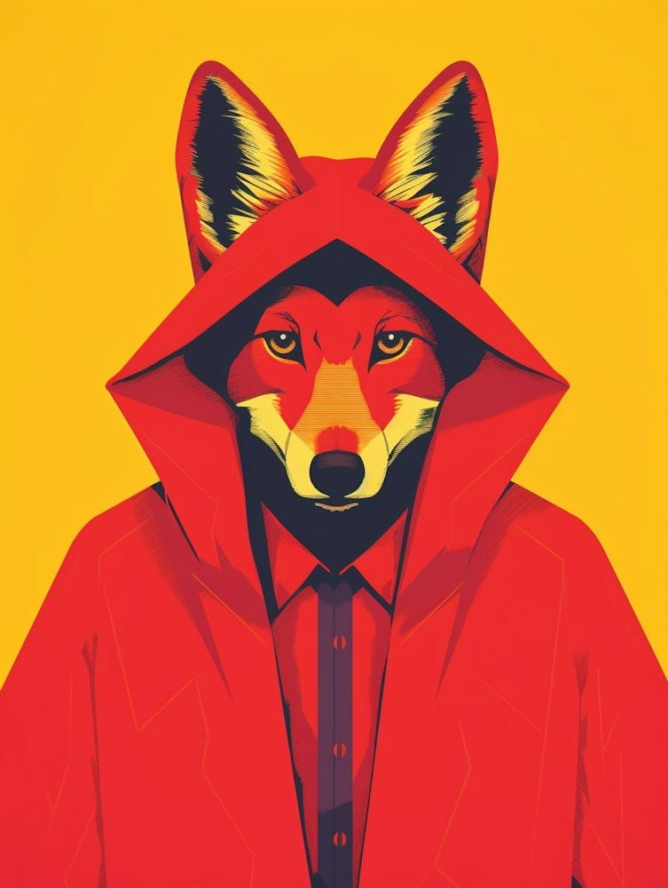 Roter Wolf Jugendstil 7