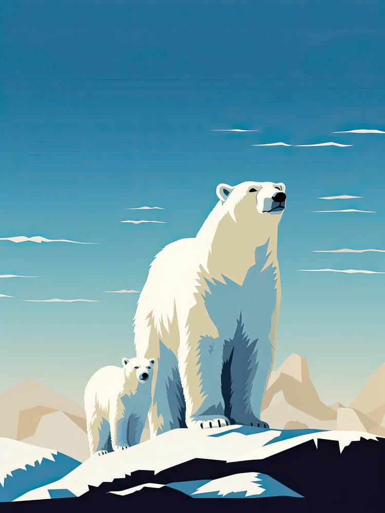 Glacial Warmth; Oil Masterpiece Of Polar Bear Kin