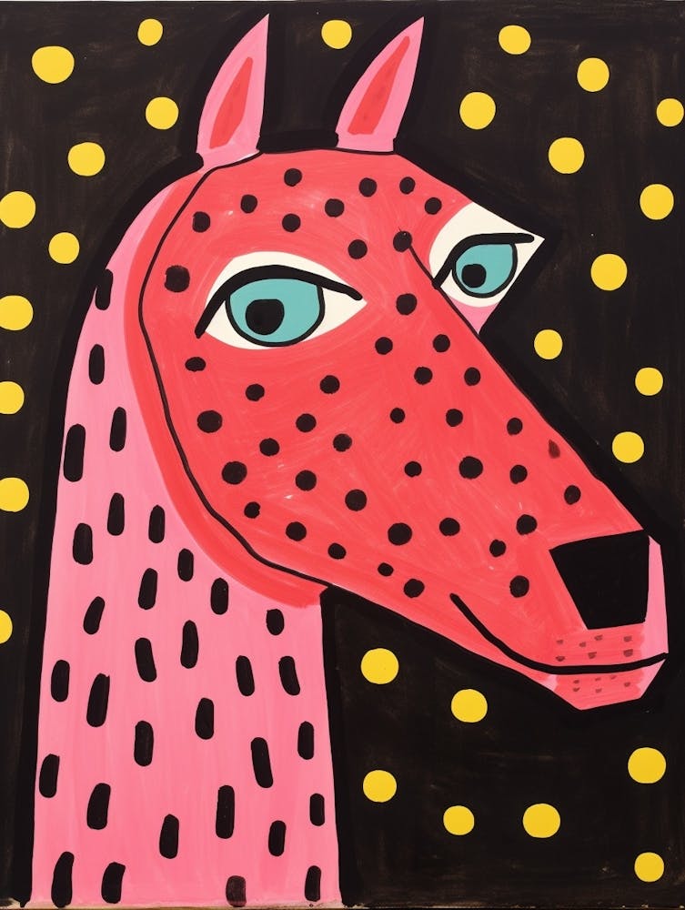 Pink Polka Dot Horse 2