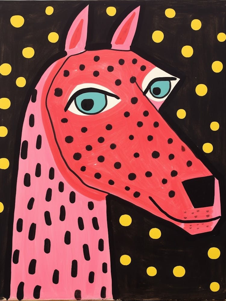 Pink Polka Dot Horse 2