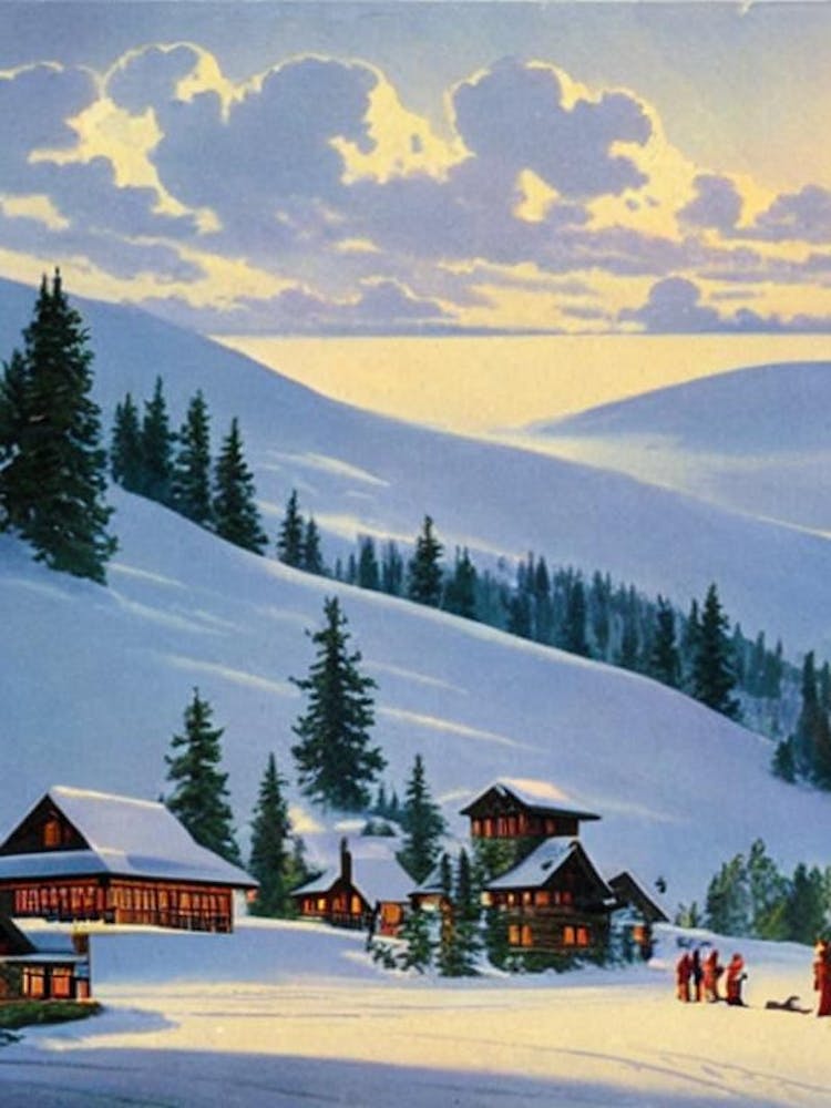 Stowe, Usa Ski Resort Vintage Landscape 1 Skiing Poster