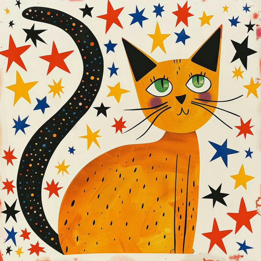 Orange Cat With Stars 1