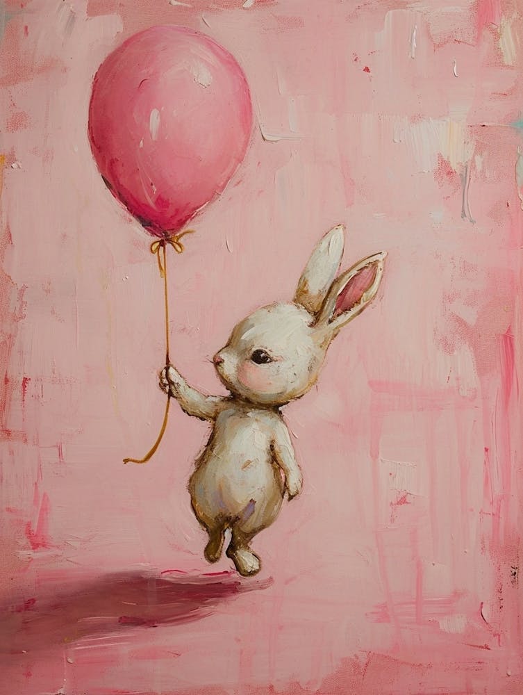 Cute Rabbit 1 With Balloon