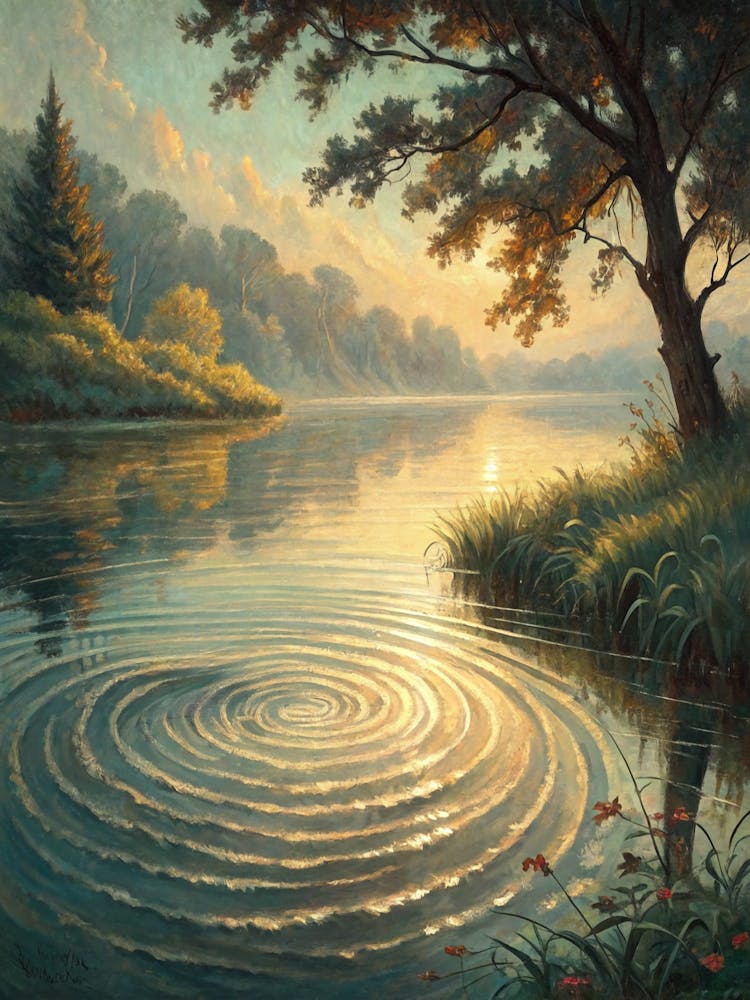 Oil Painting Style Light Reflective Ripples