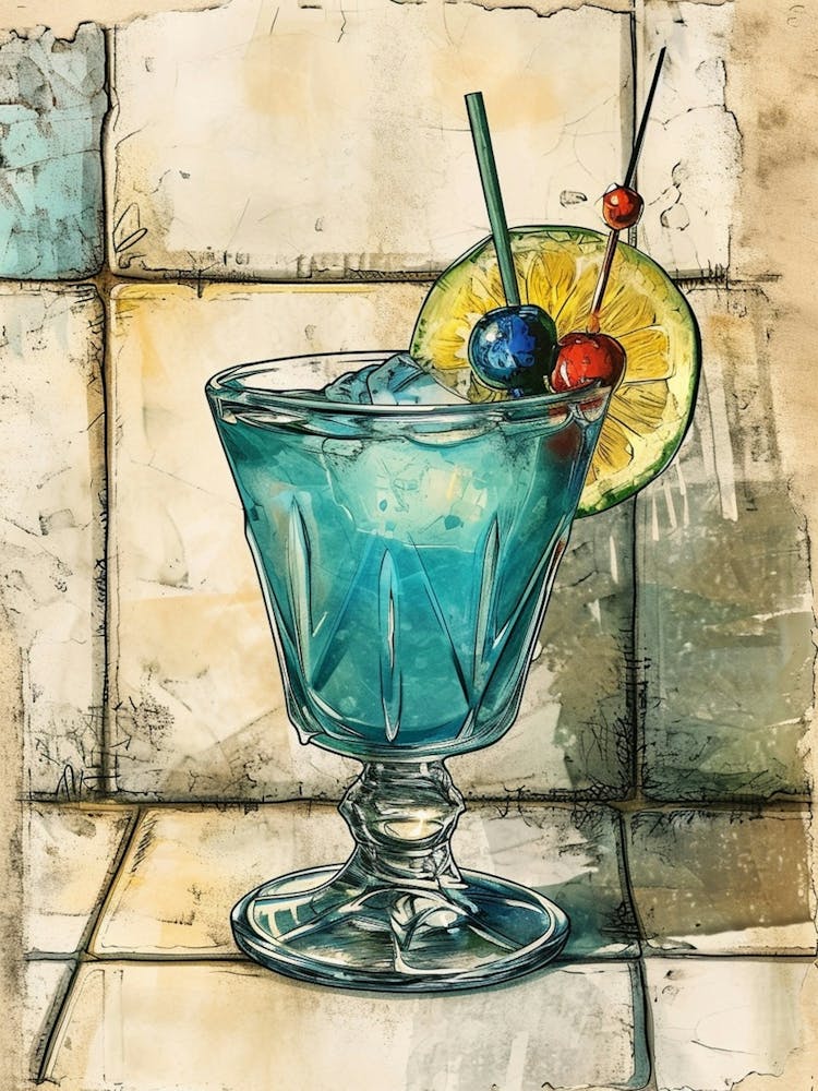Blue Lagoon Watercolour  3