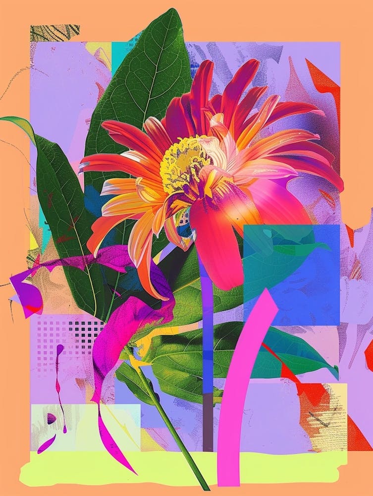 Everlasting Flower 3 Neon Flower Collage