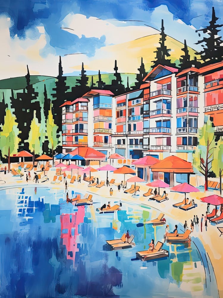 The Ritz Carlton, Lake Tahoe   Truckee, California  Resort Storybook Illustration 2