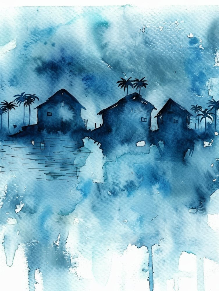 Watercolor Of Houses