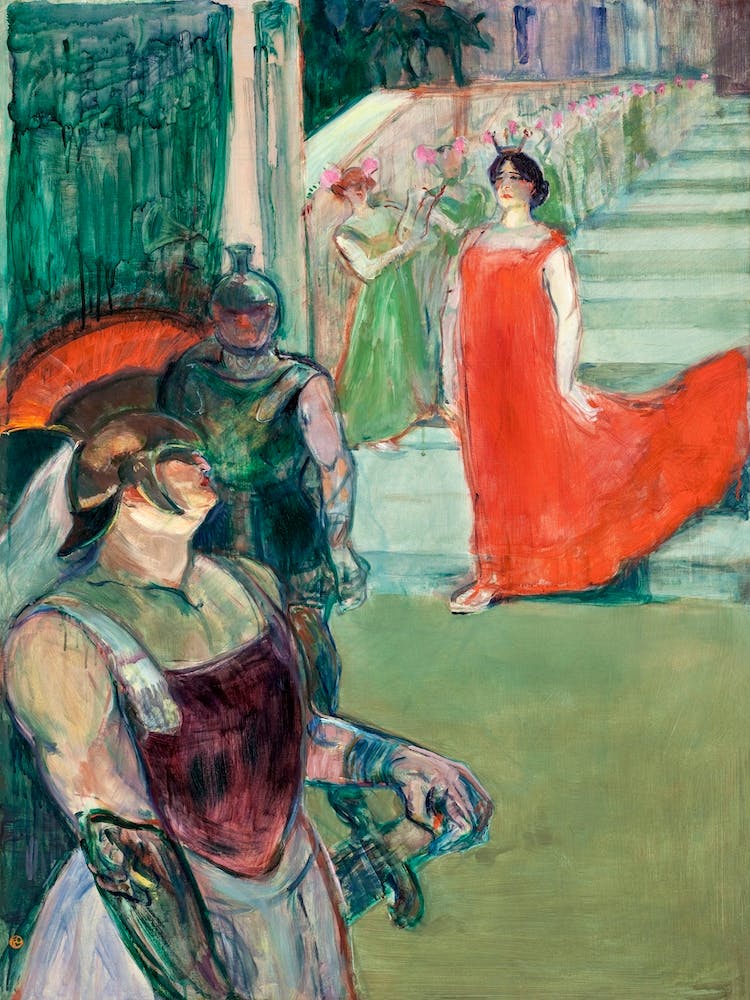 The Opera Messalina At Bordeaux (Messaline Descend L Escalier Bordé De Figurants), Henri de Toulouse-Lautrec