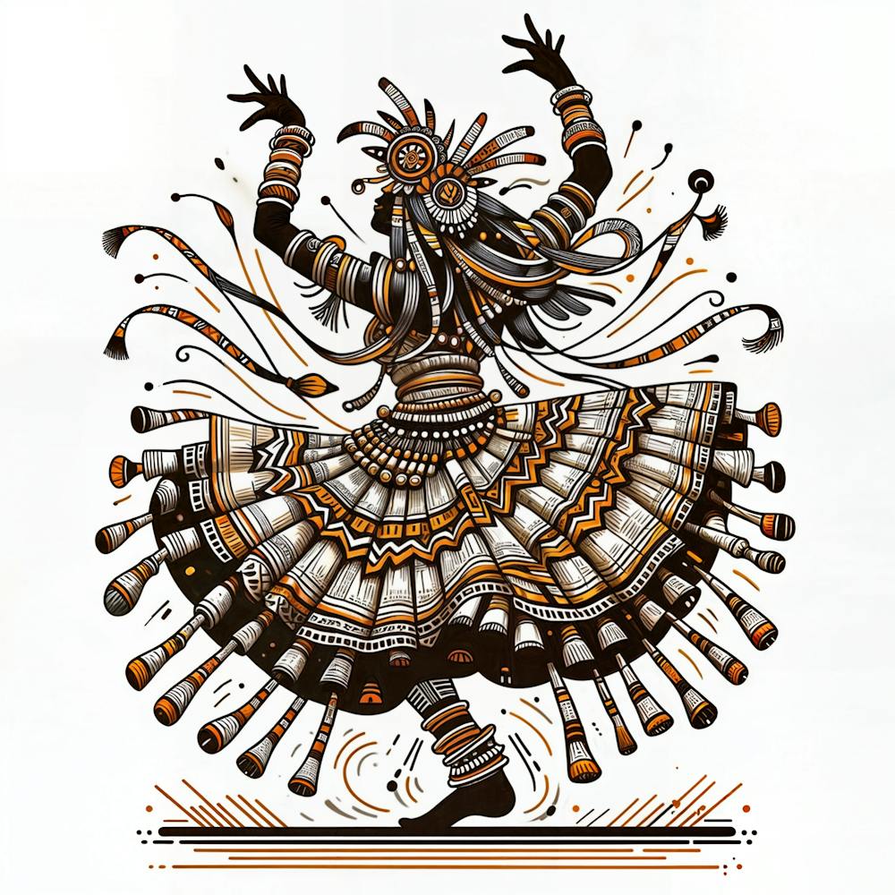 Woman Dancing Tapra Dance Motif