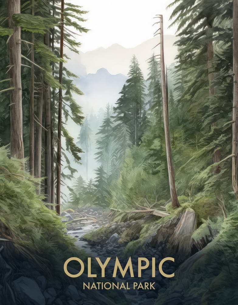Olympic National Park Vintage Travel Poster 6