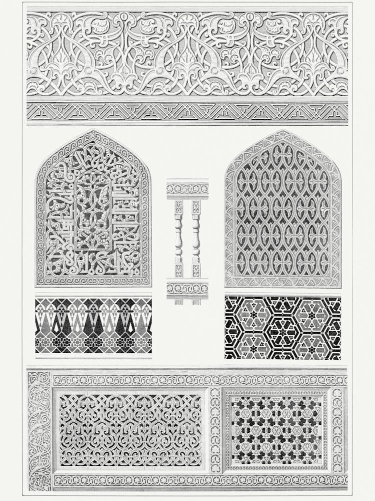 Emile Prisses D’Avennes Pattern, Plate No, 102, La Decoration Arabe, Digitally Enhanced Lithograph From Own Original