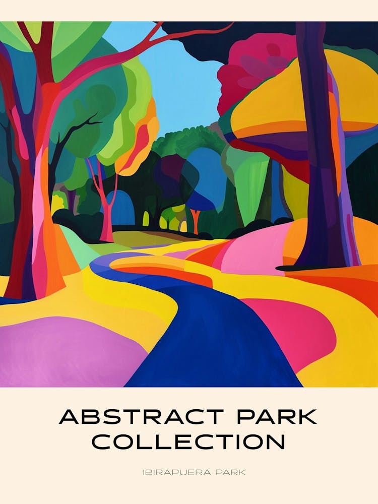 Abstract Park Collection Poster Ibirapuera Park Buenos Aires Argentina 2