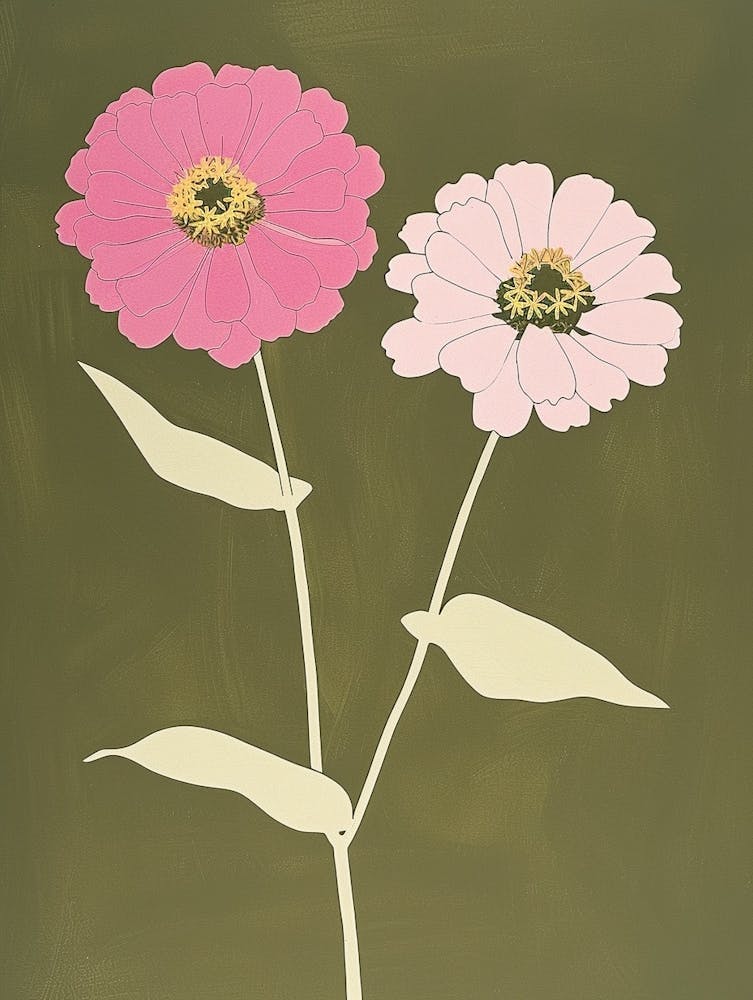 Pink & Green Zinnia 2