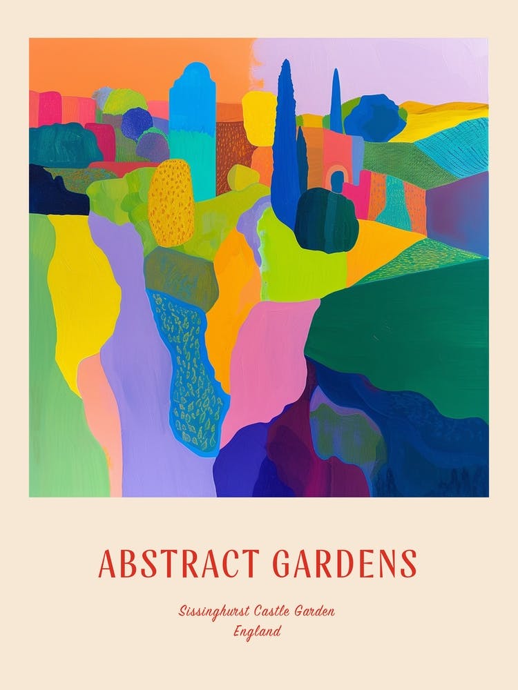 Colourful Gardens Sissinghurst Castle Garden England 3 Red Poster