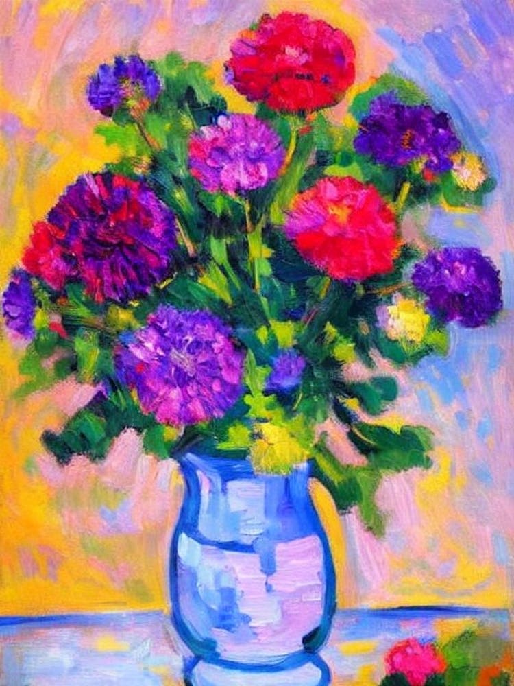 Scabiosa Floral Abstract Block Colour 2 Flower